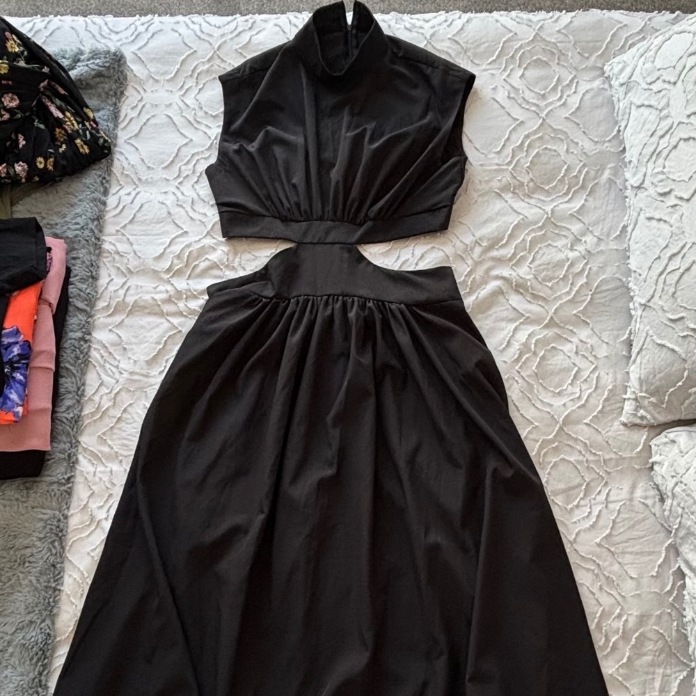 Black Long Dress with Cutouts